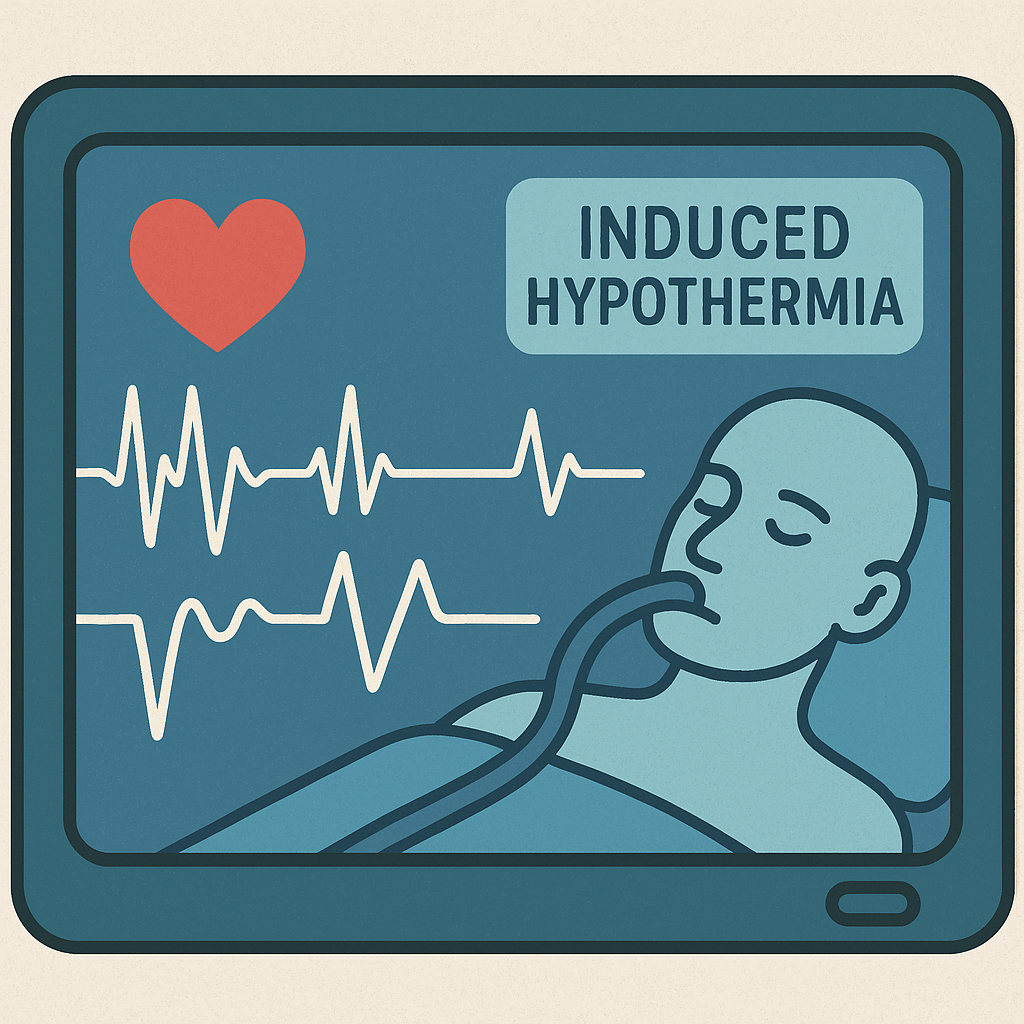 Graphic of a heart monitor showing recovery signs, representing the medical mystery of a patient declared clinically dead.