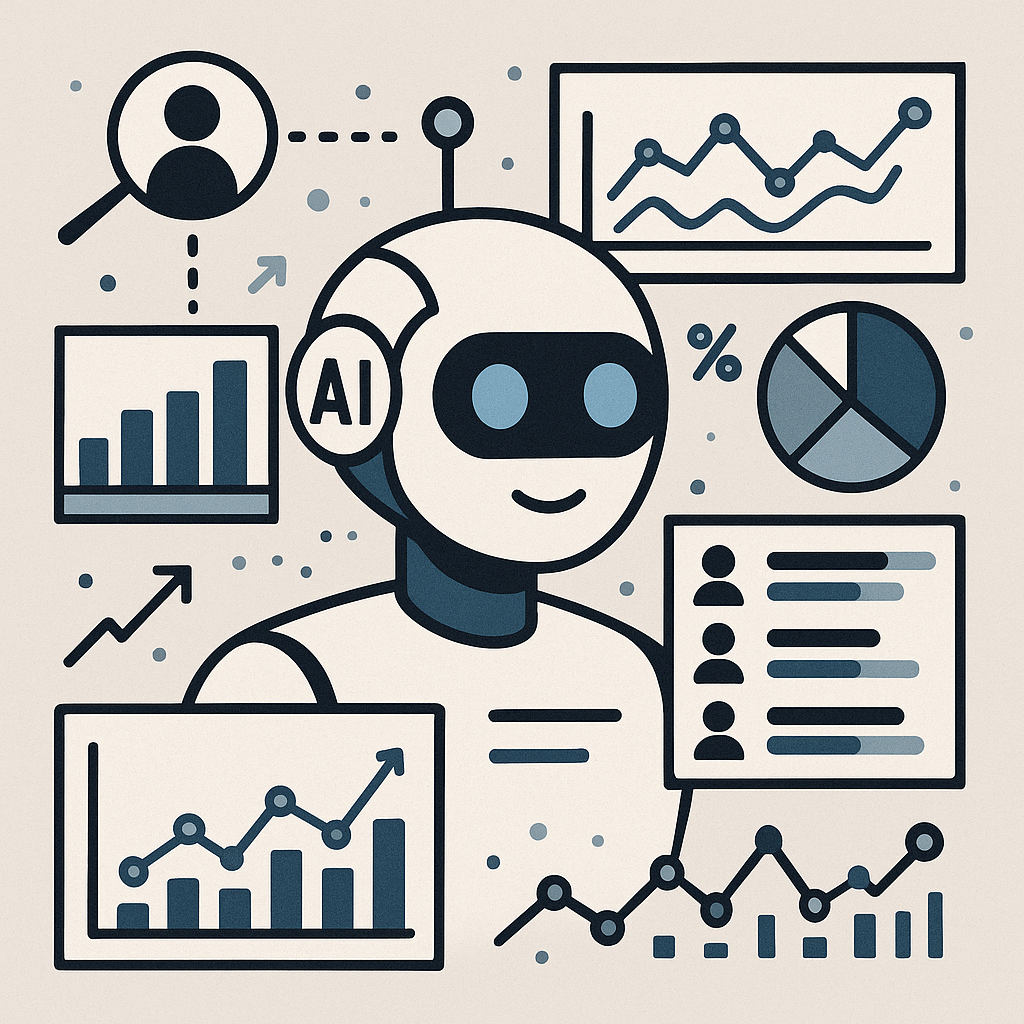 AI analyzing audience data for content creation.
