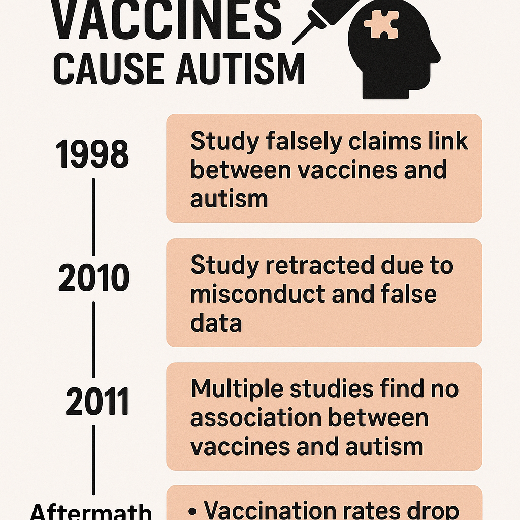 Infographic charting the rise of a viral health myth over time.