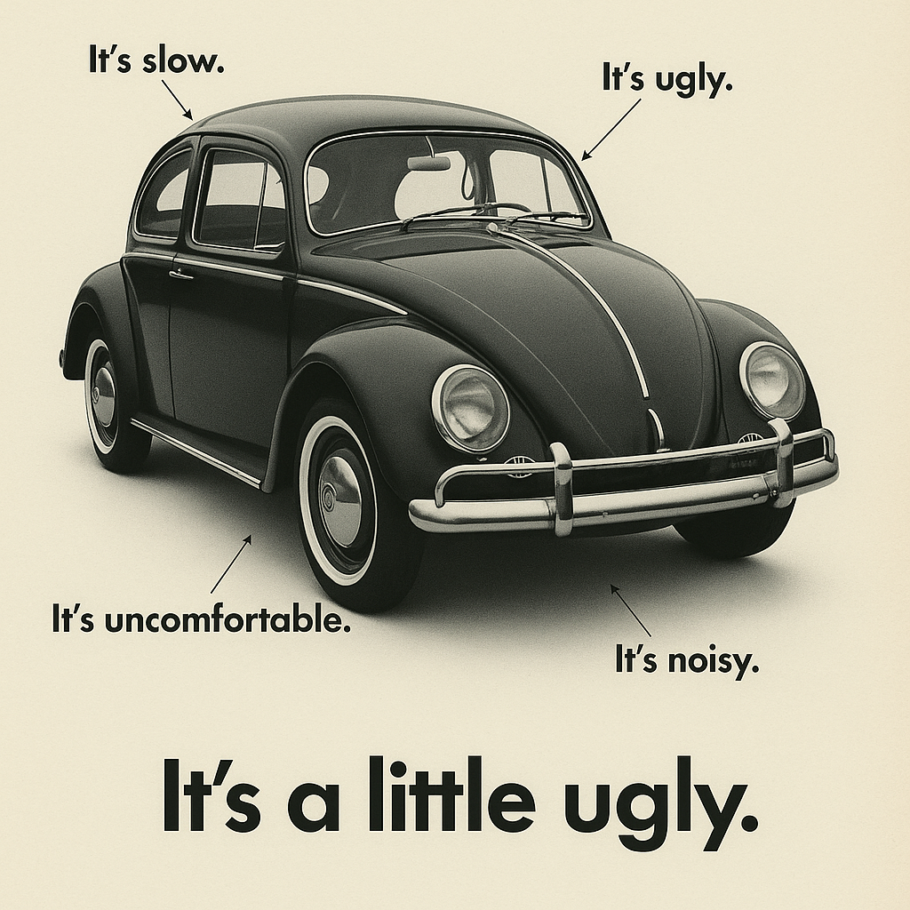 Volkswagen's self-deprecating ads embraced flaws to foster authenticity.